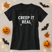 Creep It Real White Spider Pun Halloween Tシャツ