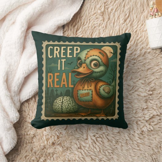 Creep It Real Zombie Duck Pillow クッション (ブランケット)