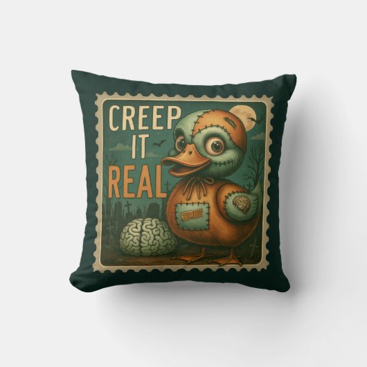 Creep It Real Zombie Duck Pillow  クッション (正面)