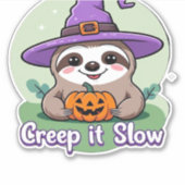 Creep It Slow – かわいいハロウィーンスロスシャツ(Pu付属) シール (正面)