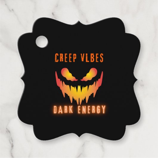Creep Vibes Dark Energy _ Trendy Horror Streetwear フェイバータグ (正面)