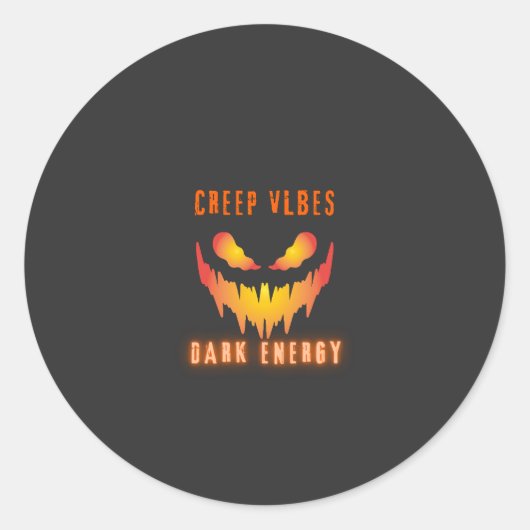 Creep Vibes Dark Energy _ Trendy Horror Streetwear ラウンドシール (正面)