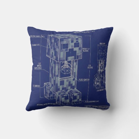 Creeper Blueprint | Vintage Schematic | Engineerin クッション (裏面)