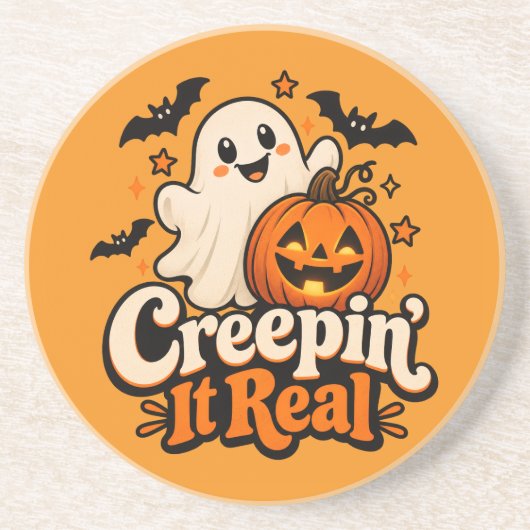 “Creepin’ It Real” かわいいハロウィン コースター (正面)