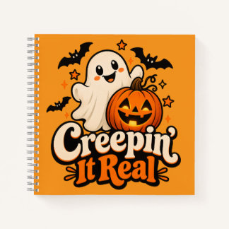 “Creepin’ It Real” かわいいハロウィン ノートブック