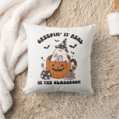 Creepin’ It Real cute Retro Halloween Teacher クッション (ブランケット)