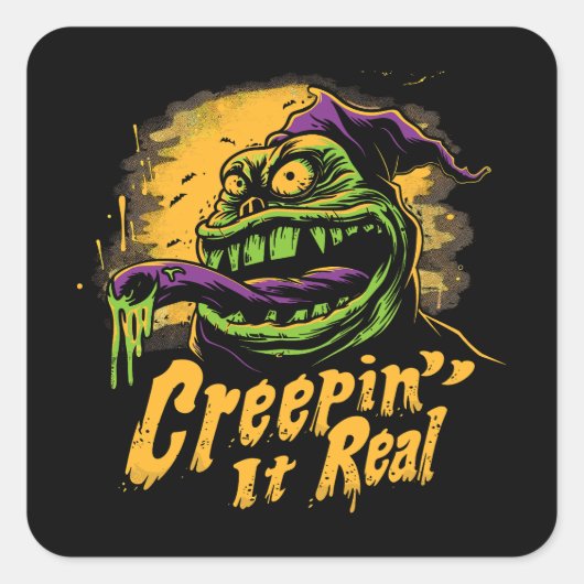 Creepin’ It Real | ExDesigner | Halloween スクエアシール (正面)