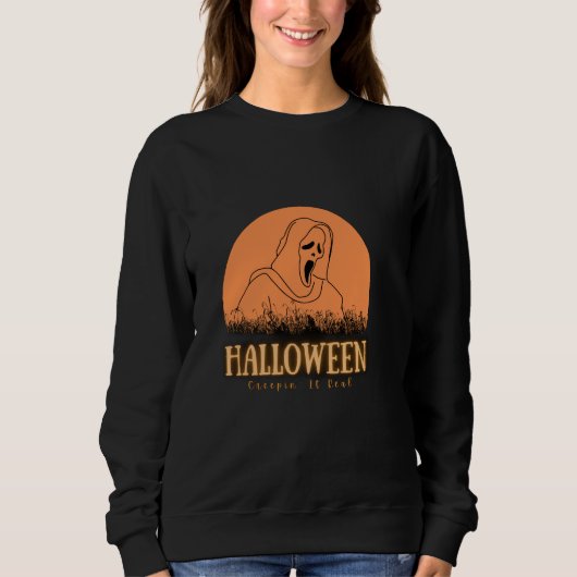 Creepin’ It Real Funny Spooky Halloween Shirt スウェットシャツ (正面)
