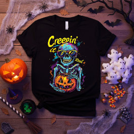 Creepin’ It Real – Funny Spooky Halloween Skeleton Tシャツ