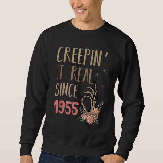 Creepin It Real Halloween Retro 1955 Holiday Spook スウェットシャツ (正面)