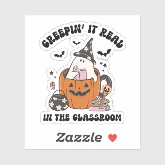 Creepin’ It Real in the Classroom Cute Teacher シール (シート)