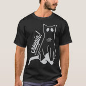 Creepin’ It Real with Cats – Funny Halloween Tシャツ (正面)