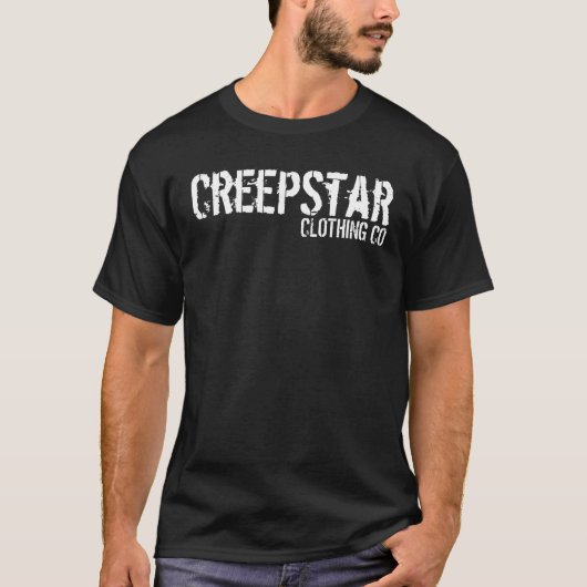 CreepStarの黒いロゴ Tシャツ (正面)