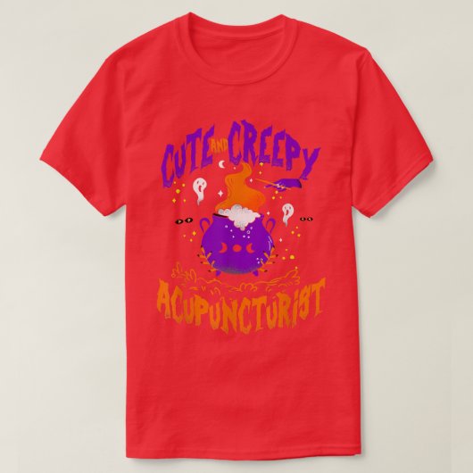 Creepy Acupuncturist - Funny Acupuncturist Hallowe Tシャツ (デザイン正面)
