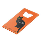 Creepy Black Cat Halloween クレジットカード栓抜き (裏面アングル)