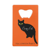 Creepy Black Cat Halloween クレジットカード栓抜き (裏面)