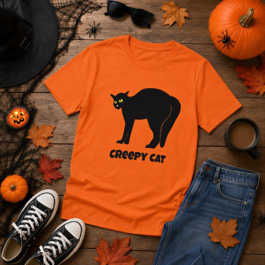 Creepy Black Cat Tシャツ