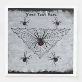 Creepy Black Widow Spiders in Web Ragged White (正面)