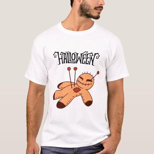 Creepy Brown Black Cartoon Voodoo Doll Halloween  Tシャツ (正面)