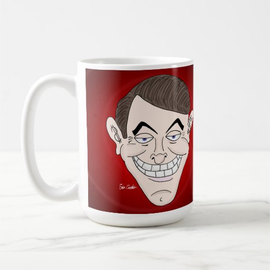 creepy businessman with money ears コーヒーマグカップ (左)