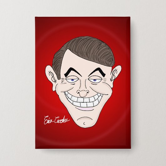 creepy businessman with money ears 缶バッジ (正面)