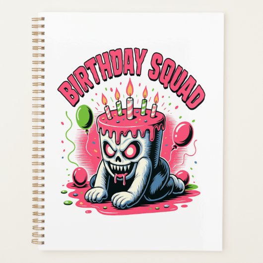 Creepy Cake Skull Birthday Squad プランナー手帳 (正面)