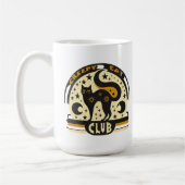 Creepy Cat Club – Retro Mystical Black Cat Design コーヒーマグカップ (左)