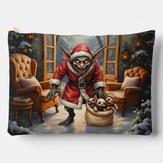 Creepy Christmas Goblin – Dark Fantasy Evil Santa アクセサリーポーチ (正面)