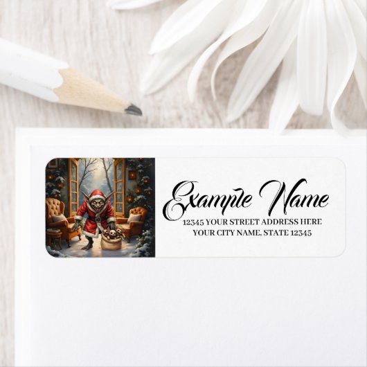 Creepy Christmas Goblin – Dark Fantasy Evil Santa ラベル (インサイチュ)