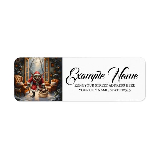 Creepy Christmas Goblin – Dark Fantasy Evil Santa  ラベル (正面)