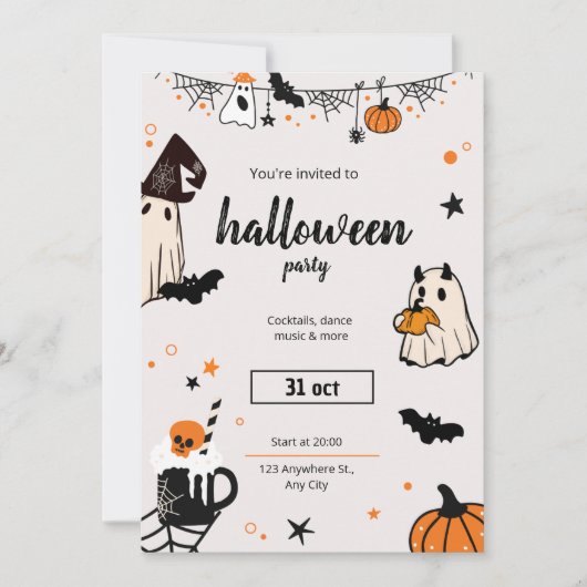 Creepy & Classy Halloween Party Invitation 招待状 (正面)