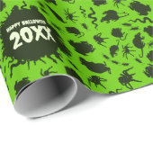 Creepy Crawlies Happy Halloween Add The Year Dark ラッピングペーパー (ロールコーナー)