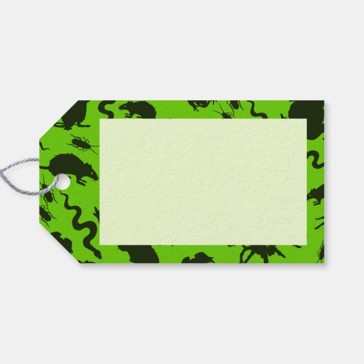 Creepy Crawlies Happy Halloween! Black Pattern ギフトタグ (裏面横)