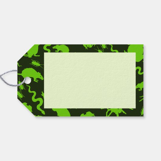 Creepy Crawlies Happy Halloween! Green Pattern ギフトタグ (裏面横)