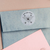 Creepy Crawling Black Widow Spiders Web White ラウンドシール