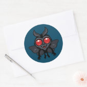 Creepy Cute Cryptid Mothman Monster ラウンドシール (封筒)