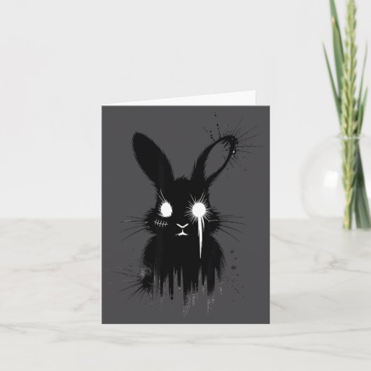 Creepy Cute Goth Bunny Horror Rabbit Sketch Alt Ng カード (正面)