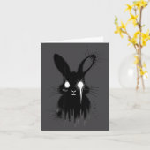 Creepy Cute Goth Bunny Horror Rabbit Sketch Alt Ng カード (黄色い花)