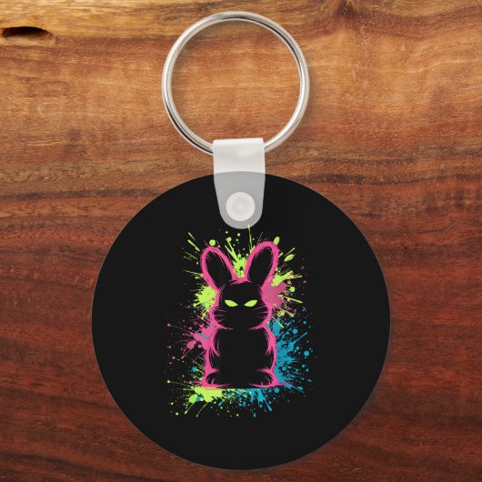 Creepy Cute Goth Bunny Horror Rabbit Sketch Alt Ng キーホルダー (正面)