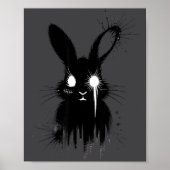 Creepy Cute Goth Bunny Horror Rabbit Sketch Alt Ng ポスター (正面)