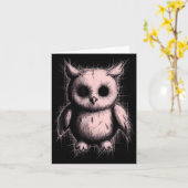 Creepy Cute Goth Owl Horror Sketch Alt Nge Evil  カード (黄色い花)