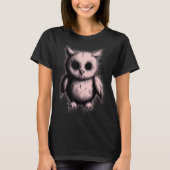 Creepy Cute Goth Owl Horror Sketch Alt Nge Evil  Tシャツ (正面)