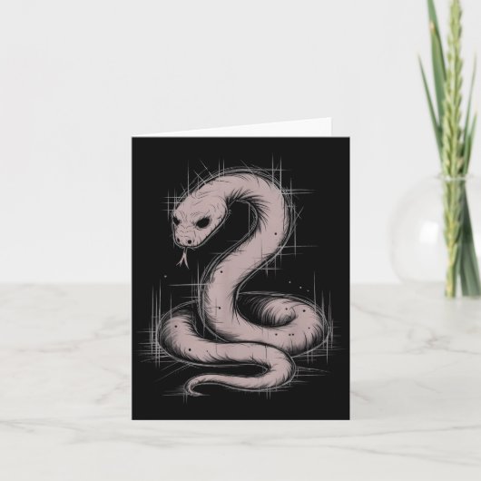 Creepy Cute Goth Python Horror Snake Sketch Alt Ng カード (正面)