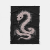 Creepy Cute Goth Python Horror Snake Sketch Alt Ng フリースブランケット (正面)