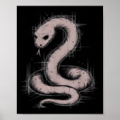 Creepy Cute Goth Python Horror Snake Sketch Alt Ng ポスター (正面)