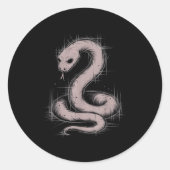 Creepy Cute Goth Python Horror Snake Sketch Alt Ng ラウンドシール (正面)