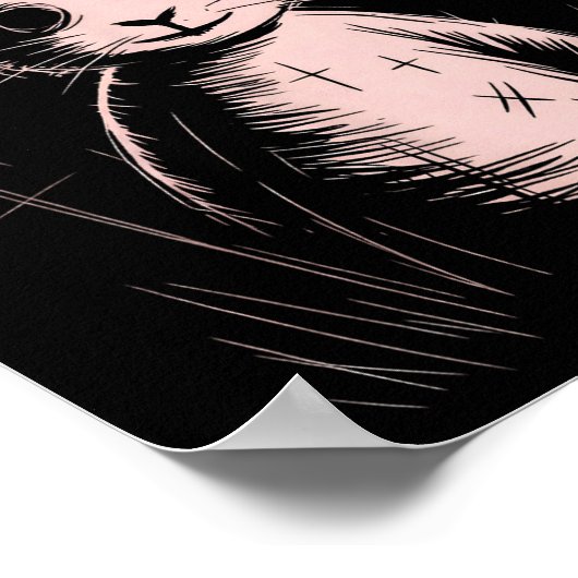 Creepy Cute Goth Rabbit Horror Bunny Sketch Alt Ng ポスター (角)