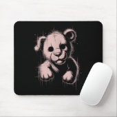 Creepy Cute Goth Teddy Lion Horror Sketch Nge Bear マウスパッド (マウス)
