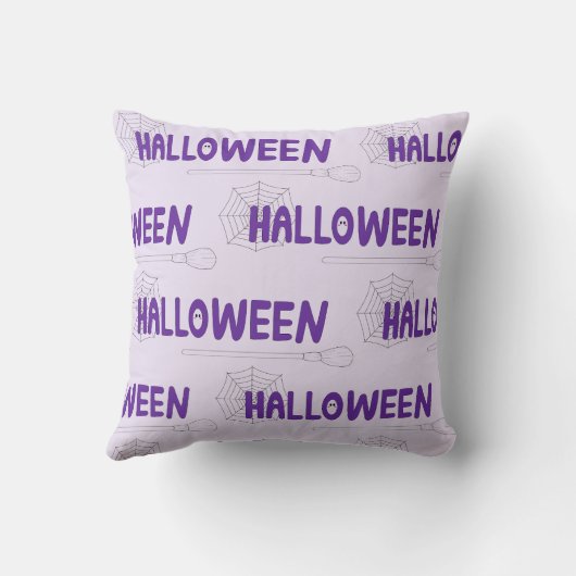 Creepy Cute Happy Halloween Calligraphy Artwork クッション (裏面)