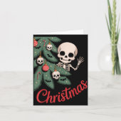 Creepy Cute Kawaii Skeleton Christmas Tree Skull B カード (正面)